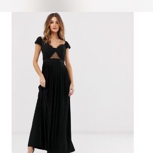 ASOS Black Sweetheart Maxi Gown